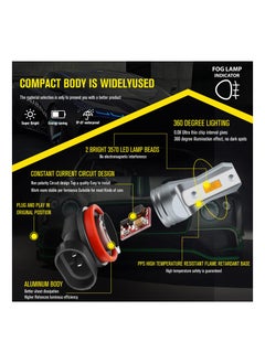 KASTWAVE Automotive LED Fog Lights, Enhance Visibility with 2-Pack Amber H11 LED Fog Light Bulbs - Super Bright 3800LM, AC/DC 12-24V, Non-Polarity, Ideal for Cars and Trucks (H8/H11 Yellow Light)  - Image 4