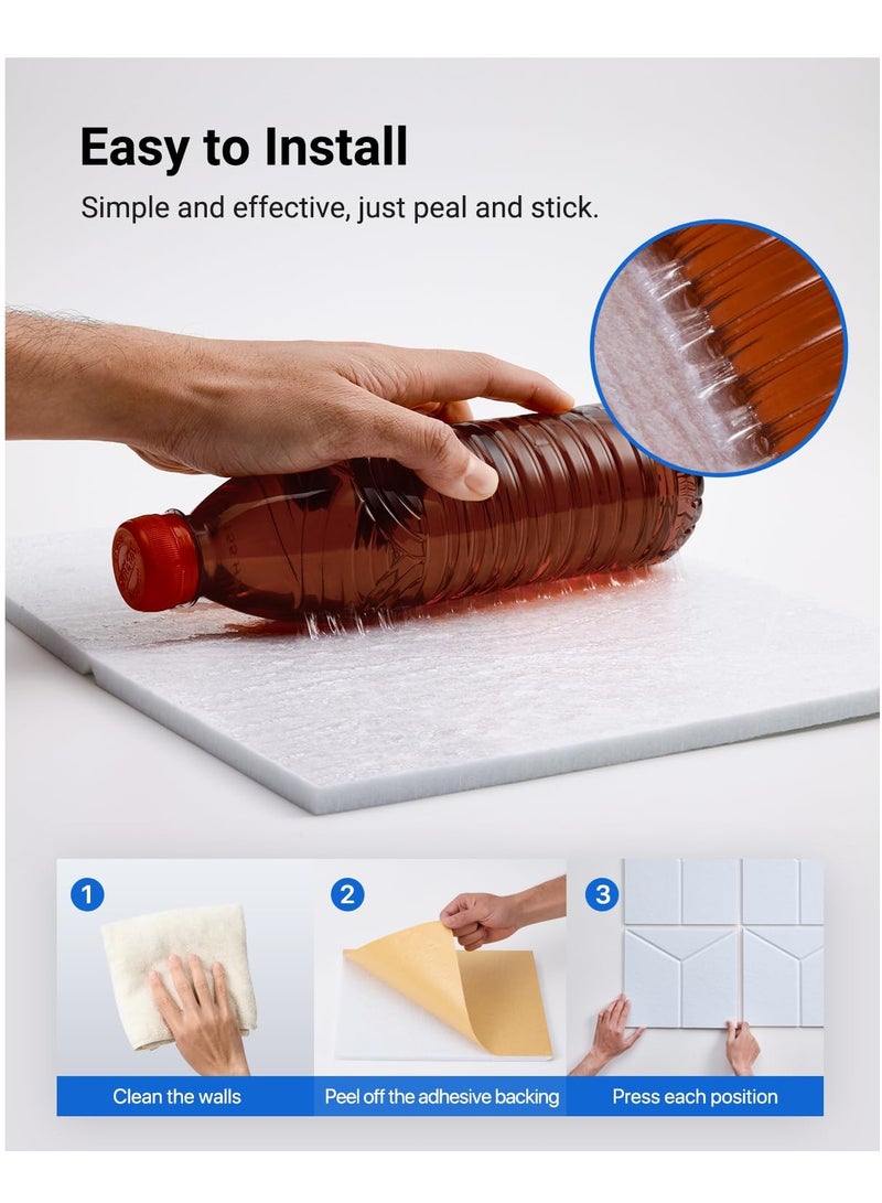 Excefore Soundproof Wall Panels, Self Adhesive Sound Proof Foam Panels for Walls, 12 Pack Y-Line High Density Acoustic Panels, Multi-shapes Sound Panels for Home, Office, Studio, 12" X 10" X 0.4" - Image 5