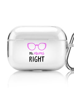 Classic Clear printed Case for Apple AirPods Pro 2nd Generation Thin Transparent Cover [Designed for Apple AirPods Pro 2nd Generation] - Ms. Always Right