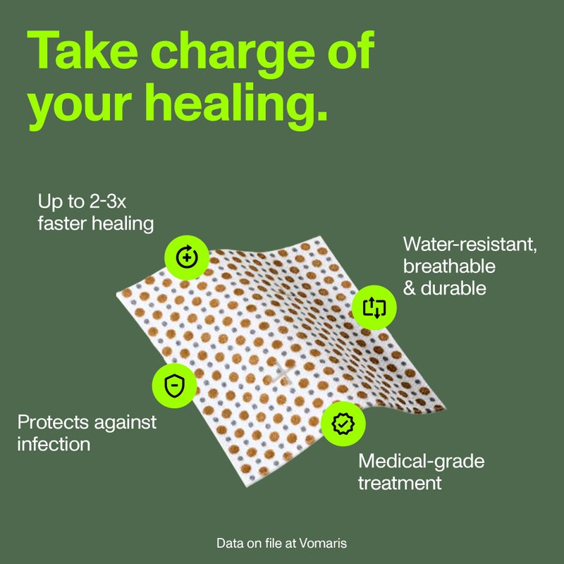 PowerHeal Bioelectric Bandage Kit for Wound Care & Healing â€“ Single Layer No Adhesive Includes Wound Hydrogel, Can Be Cut to Fit â€“ for Cuts, Abrasions, Blisters, Burns â€“ 4-Pack, 2â€ x 2â€ - Image 2