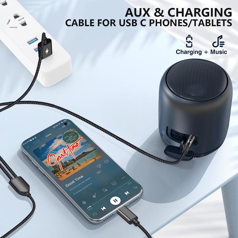 Azddur كابل USB C إلى 3.5 مم Aux، 2 في 1 كابل USB C إلى 3.5 مم لتوصيل سماعات الرأس في السيارة مع شحن PD 18W متوافق مع iPhone 17/17Pro/16/16e/15 Pro Max، Galaxy S25/S24/S23/S22/S23FE، Pixel 9/8/7 - Image 4