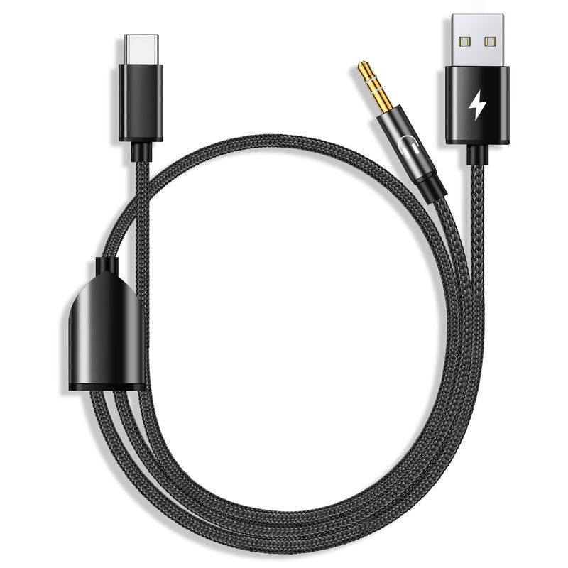 Azddur كابل USB C إلى 3.5 مم Aux، 2 في 1 كابل USB C إلى 3.5 مم لتوصيل سماعات الرأس في السيارة مع شحن PD 18W متوافق مع iPhone 17/17Pro/16/16e/15 Pro Max، Galaxy S25/S24/S23/S22/S23FE، Pixel 9/8/7 - Image 1
