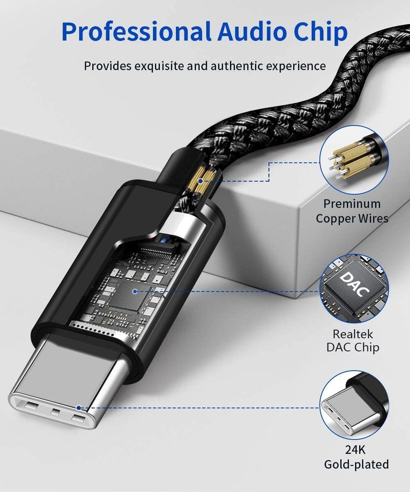 Azddur كابل USB C إلى 3.5 مم Aux، 2 في 1 كابل USB C إلى 3.5 مم لتوصيل سماعات الرأس في السيارة مع شحن PD 18W متوافق مع iPhone 17/17Pro/16/16e/15 Pro Max، Galaxy S25/S24/S23/S22/S23FE، Pixel 9/8/7 - Image 5