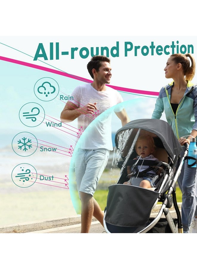 Boffinby درع المطر للأداء، غطاء مطر يناسب عربة UPPAbaby Vista/Vista V2/Vista V3/Cruz/Cruz V2، يحمي من الرياح/المطر/الثلج/الغبار، فتحة تهوية، نافذة بسحاب، ملحقات عربة الأطفال - Image 3