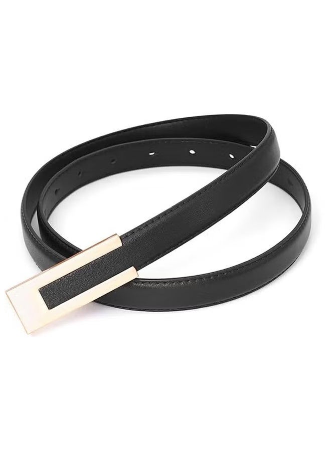 Ba Love Women's Tight Belt Thin Belt with Gold Buckle Dress (Black) - Image 5