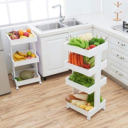Kriva 4 Layer Rectangular Kitchen Storage RackShelf 1pcWhite Color - Image 3