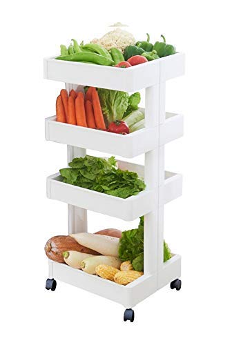 Kriva 4 Layer Rectangular Kitchen Storage RackShelf 1pcWhite Color - Image 1
