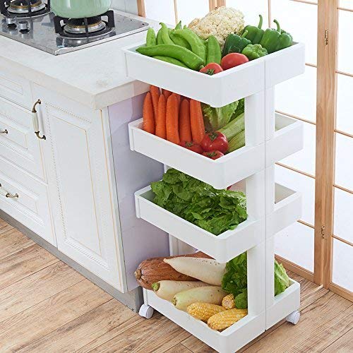 Kriva 4 Layer Rectangular Kitchen Storage RackShelf 1pcWhite Color - Image 5