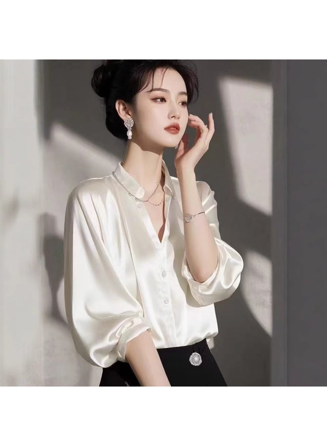 Korean Fashion Western Style Super Good-looking Top Temperament Light Luxury High-end Unique Chic Beautiful Niche White Shirt