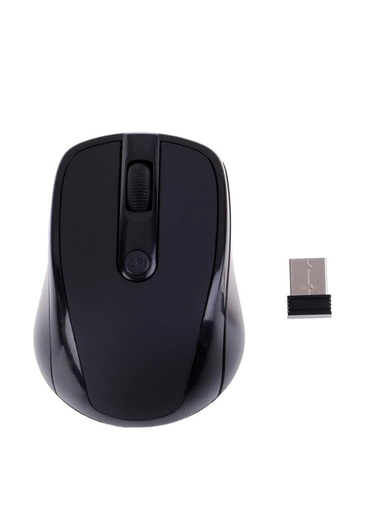 ماوس ضوئي لاسلكي  2.4 جيجا USB 2.0 للكمبيوتر واللاب توب من كينجميز، اسود - Image 2