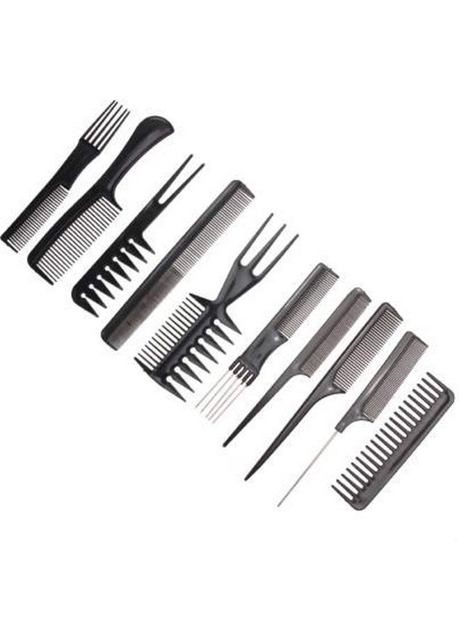 VREENY Professional Multipurpose 10 Pcs Hair Comb Set Hair brush for Hair Cutting and Styling (BLACK) - Image 3