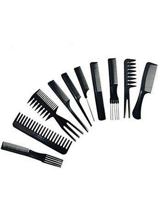 VREENY Professional Multipurpose 10 Pcs Hair Comb Set Hair brush for Hair Cutting and Styling (BLACK) - Image 2