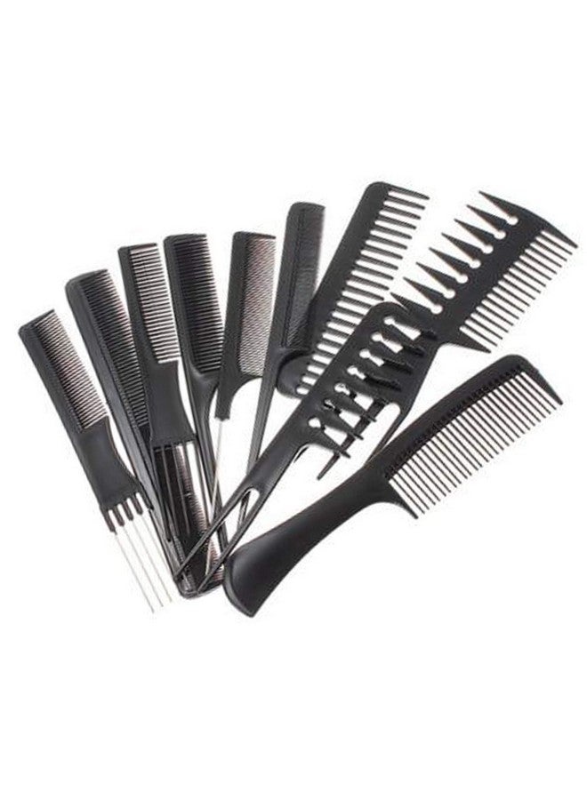 VREENY Professional Multipurpose 10 Pcs Hair Comb Set Hair brush for Hair Cutting and Styling (BLACK) - Image 5