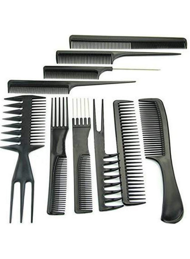 VREENY Professional Multipurpose 10 Pcs Hair Comb Set Hair brush for Hair Cutting and Styling (BLACK) - Image 4