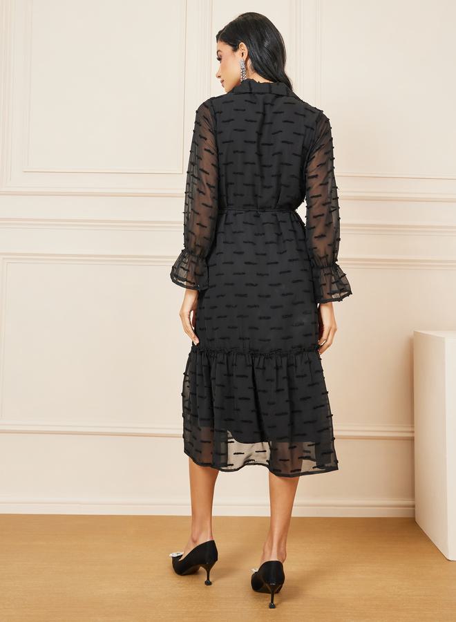 Styli Ruffle Trim Midi Dress - Image 4