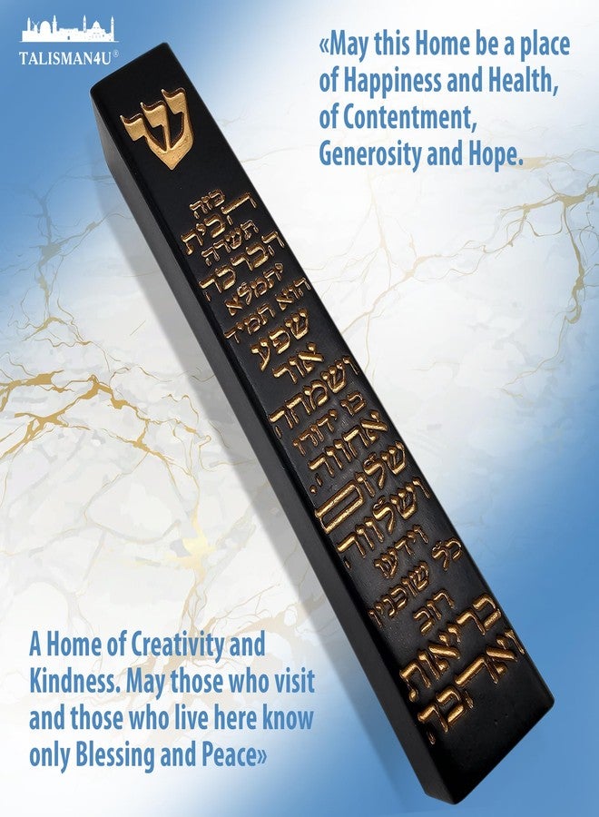 TALISMAN4U Modern Black MEZUZAH CASE with Scroll Hebrew Home Blessing Gold Shin Self-Stick Waterproof Jewish Protection Door Mezuza Israel Judaica Gift 5 Inch - Image 5