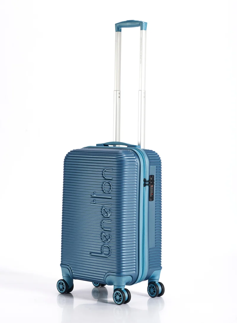 UNITED COLORS OF BENETTON BNTA-204 20Inch-Cabin Luggage with TSA Lock| Material- Acrylonitrile Butadiene Styrene| Adjustable Trolley Handle | Smooth Dual Wheels 360degree rotate| Aqua Green