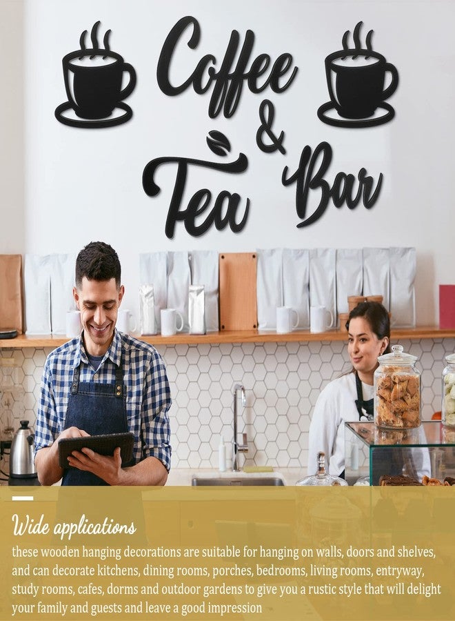 كويكاي لوحة خشبية ريفية لديكور جداري من 7 قطع من كويكاي، مزينة بحبوب قهوة وأكواب، مثالية لتزيين طاولة البار أو المنزل أو المكتب أو المطبخ. - Image 5