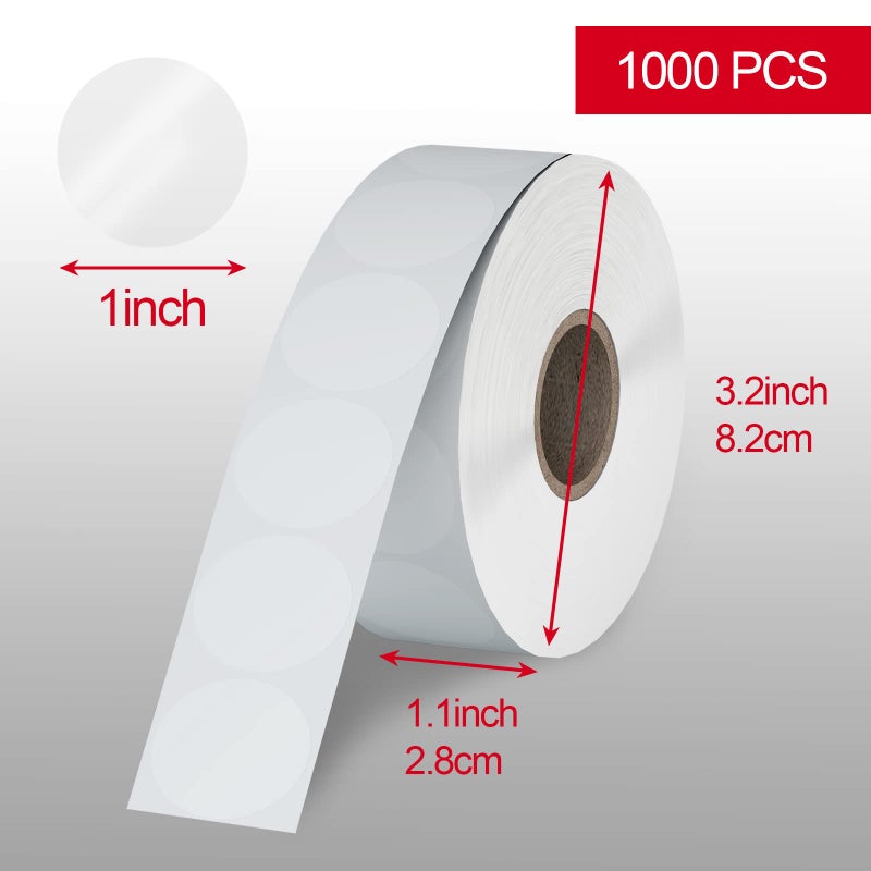 Misofuki 1" Clear Circle Stickers (1000 Pcs), Transparent Self-Adhesive Seals for Envelope, Cosmetic Box, Gift Bag, Mail, PVC Material, Round Wafer Package Seals - Image 2