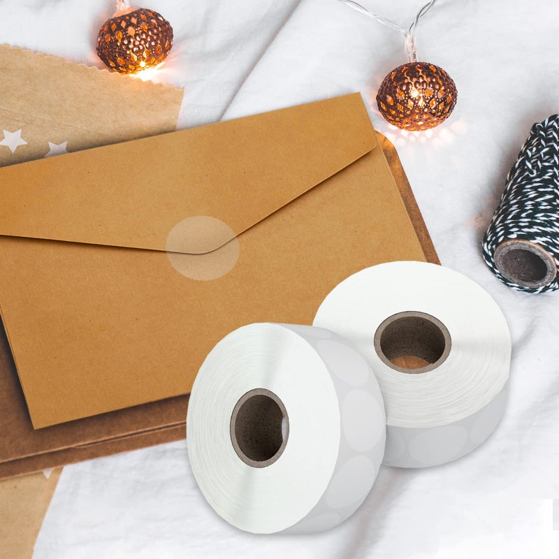 Misofuki 1" Clear Circle Stickers (1000 Pcs), Transparent Self-Adhesive Seals for Envelope, Cosmetic Box, Gift Bag, Mail, PVC Material, Round Wafer Package Seals - Image 4