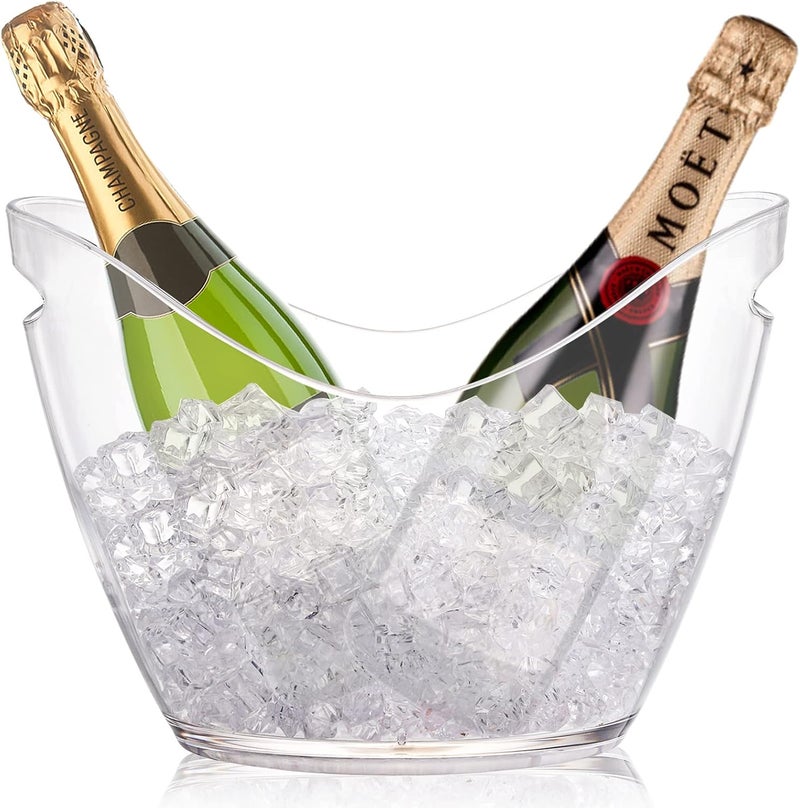 Yesland Ice Bucket, Clear Acrylic 3.5 Liter Storage Tub, Beer Bucket Beverage Chiller Bin for 2 Wine, Champagne Bottles, Beer Bottles - Image 1