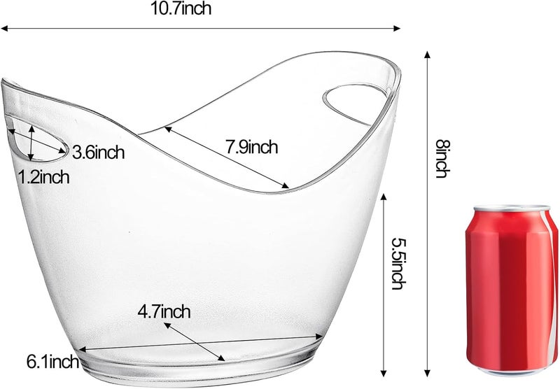 Yesland Ice Bucket, Clear Acrylic 3.5 Liter Storage Tub, Beer Bucket Beverage Chiller Bin for 2 Wine, Champagne Bottles, Beer Bottles - Image 2