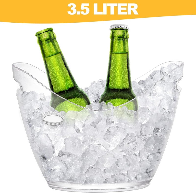 Yesland Ice Bucket, Clear Acrylic 3.5 Liter Storage Tub, Beer Bucket Beverage Chiller Bin for 2 Wine, Champagne Bottles, Beer Bottles - Image 3