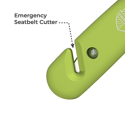 Swiss Safe Durable 5-1 Car Safety Hammer Window Breaker Breaker Tool w/Seatbelt Cutter - Emergency Escape Glass Hammer - Truck, Car Safety Essentials & Accessories - Glow, 2 Pack - Image 3