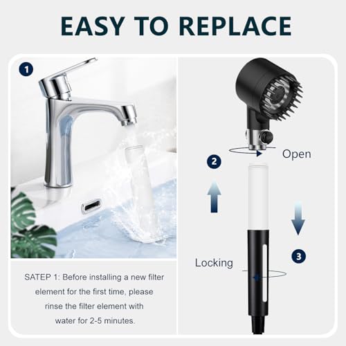 Slirceods Multi-Stage Shower Filter Replacement Compatible with PWERAN Shower Filter for Fitespot shower filter For Handheld Shower Head, 3 Pack - Image 2