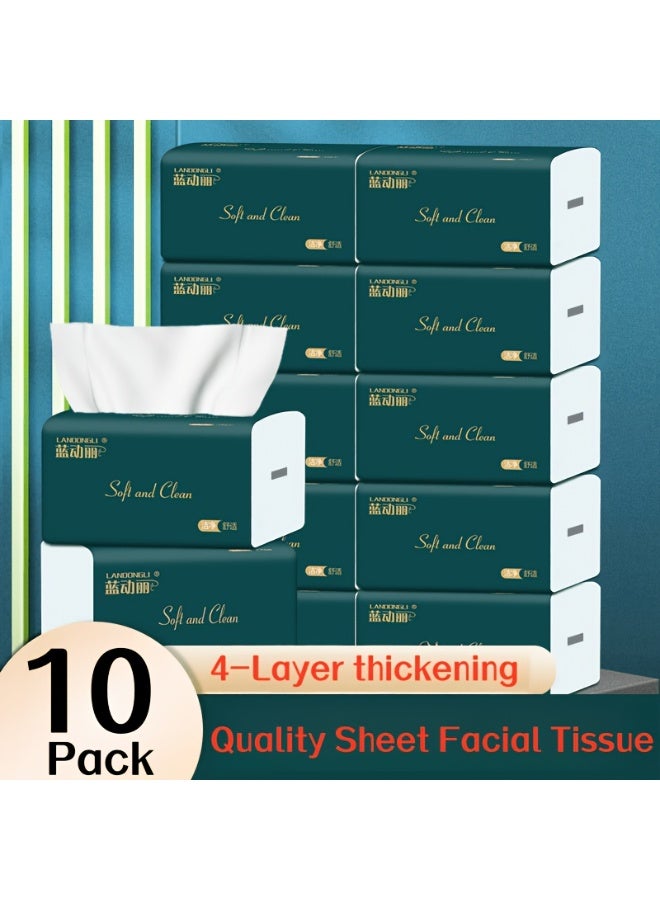 10 قطع من ورق الوجه، مناشف ورقية من لب الخشب، 250 ورقة في كل عبوة، مناشف ورقية فردية عالية الجودة، مناديل منزلية وطعام للاستعمال مرة واحدة - Image 1