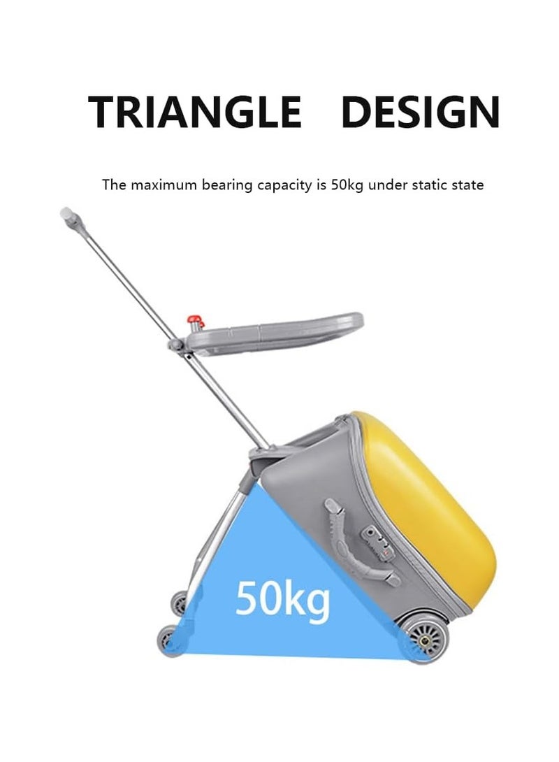 BLOOMING TIME Kids Luggage Carry-on Luggage 20inch Lazy Toddler Ride on Suitcase Travel Luggage Suitcase with Seat for Kids - Image 2