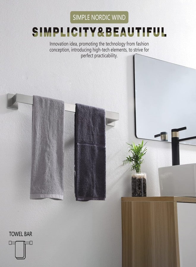 KOKOSIRI 24-Inch Single Towel Bar, Bathroom Kitchen Towel Holder, Wall Mounted SUS304 Stainless Steel Towel Rack, Brushed Nickel, B4003BR-L24 - Image 4