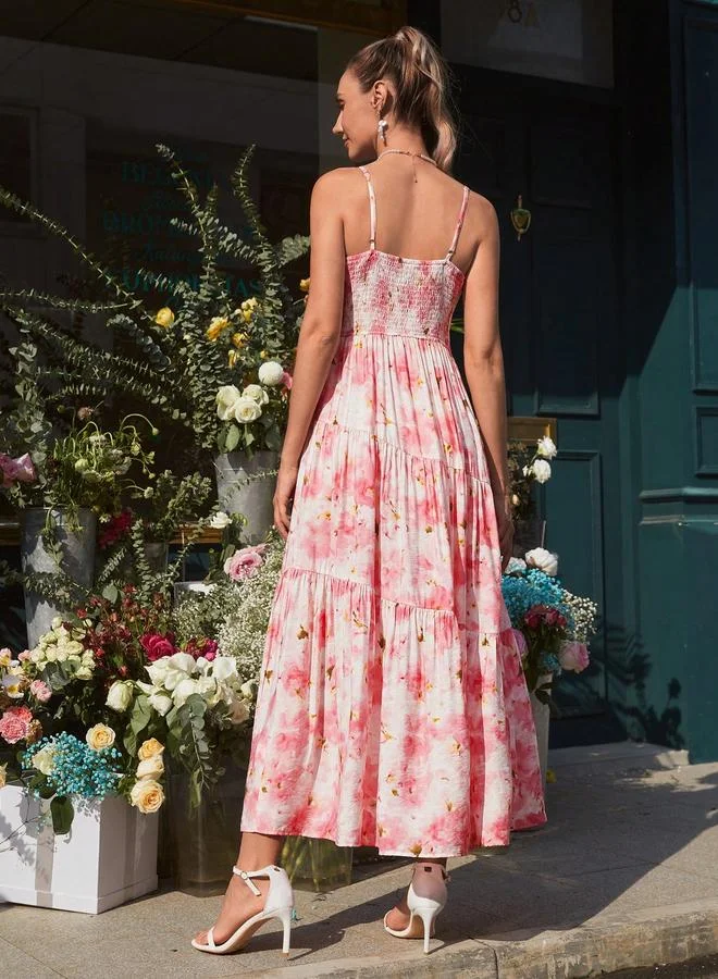 Take Two Take Two Floral Print Strappy Tiered Maxi Dress