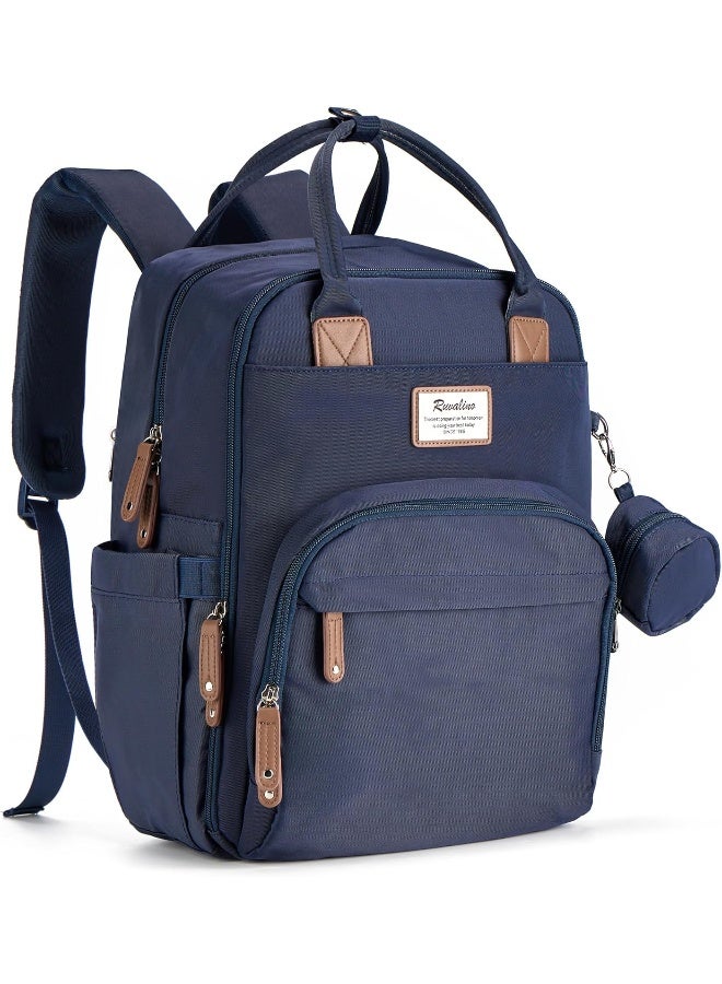 RUVALINO Diaper Bag Backpack, Multifunction Travel Back Pack Maternity Baby Changing Bags, Diaper Changing Totes, Waterproof and Stylish, Navy Blue - Image 1