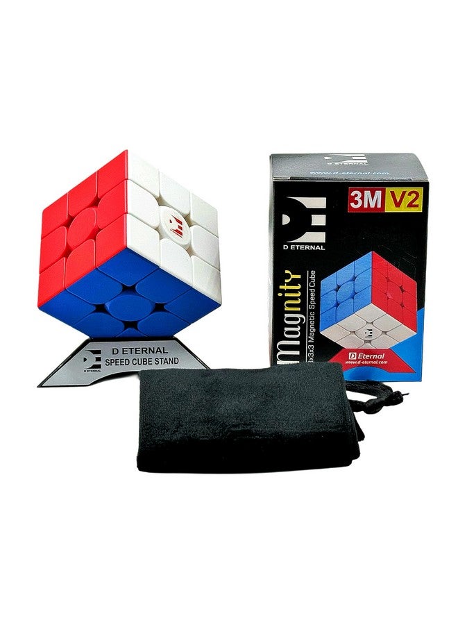 D ETERNAL D ETERNAL Magnity 3M V2 3x3 Magnetic Speedcube | New & Improved Version with 48 Strong Magnets for Upgraded Stability | Better in-Hand Feel with Enhanced Performance | Perfect for Kids & Adults - Image 1