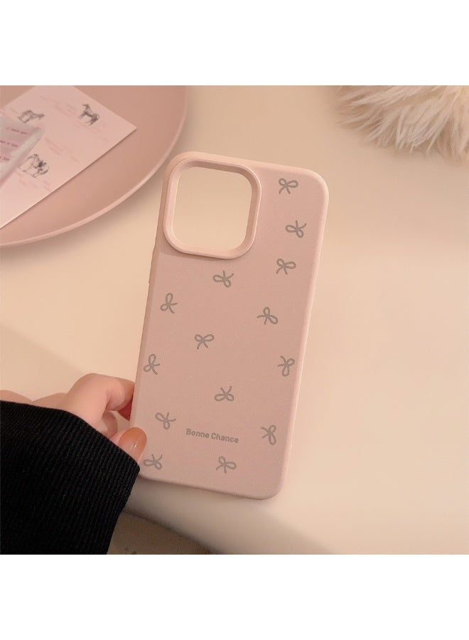 NIBEMINENT The Screen Is Filled With Bows Protective TPU Case Cover For iPhone 15, Pea Pink