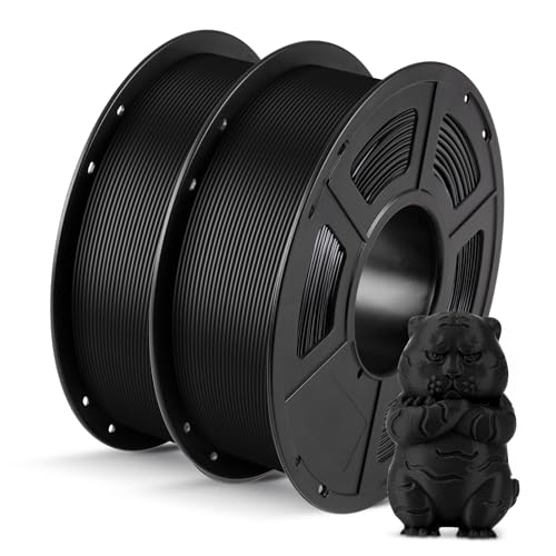 ANYCUBIC PLA Filament 1.75mm Bundle, 3D Printing PLA Filament 1.75mm Dimensional Accuracy +/- 0.02mm, 1KG Spool (2.2 lbs), 2KG Black+Black - Image 1