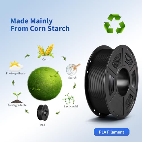 ANYCUBIC PLA Filament 1.75mm Bundle, 3D Printing PLA Filament 1.75mm Dimensional Accuracy +/- 0.02mm, 1KG Spool (2.2 lbs), 2KG Black+Black - Image 5