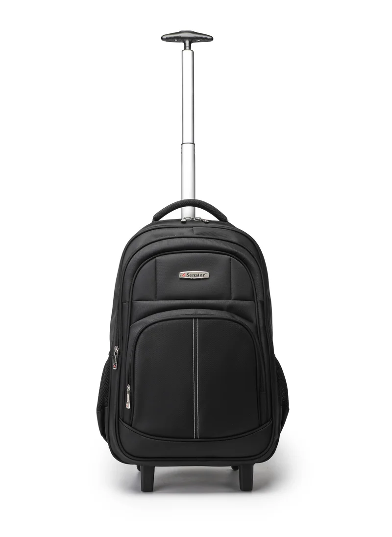 سيناتور Rolling Trolley Backpack Unisex Carryon Luggage 21 Inch Laptop Travel Suitcase Business Bag College Student KH8044 Black