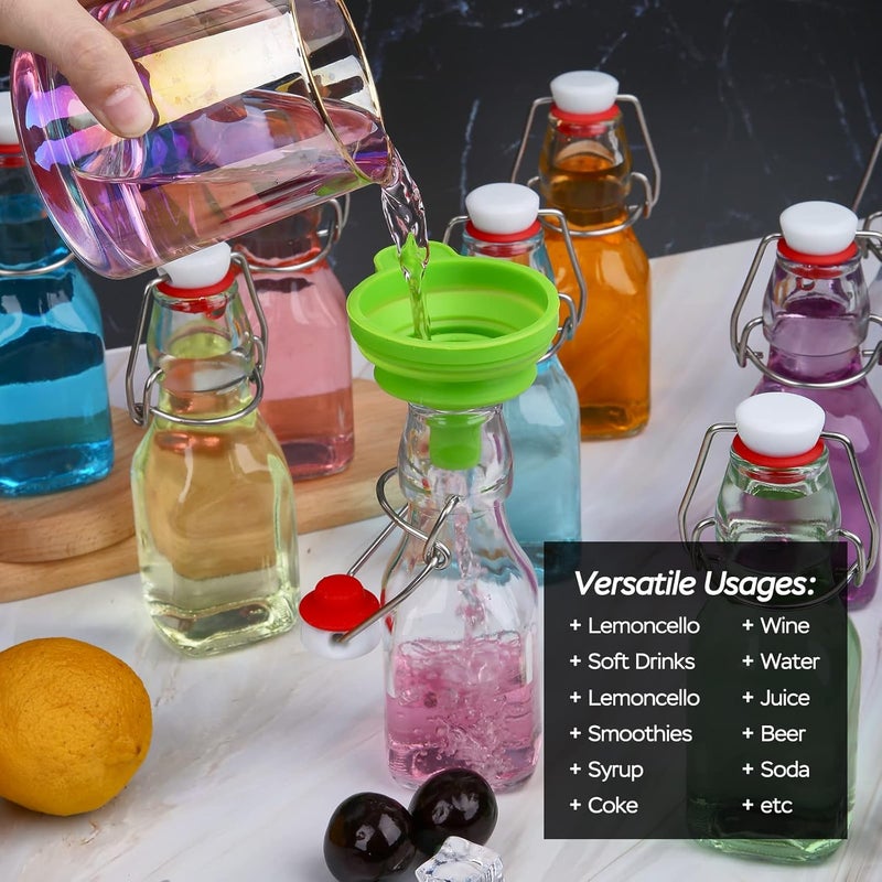 ZEBEIYU Swing Top Glass Bottles 4 oz With Flip Airtight Lids for Home Brewing, Beverages, Oil, Vinegar, Water, Soda, Kefir, Limoncello, Homemade liquor, vanilla（10 Pack - Image 3