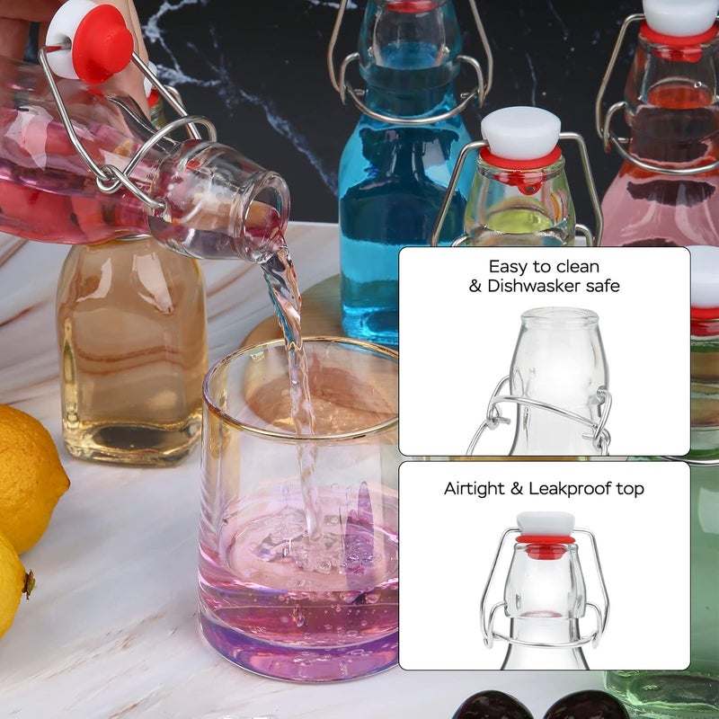 ZEBEIYU Swing Top Glass Bottles 4 oz With Flip Airtight Lids for Home Brewing, Beverages, Oil, Vinegar, Water, Soda, Kefir, Limoncello, Homemade liquor, vanilla（10 Pack - Image 4