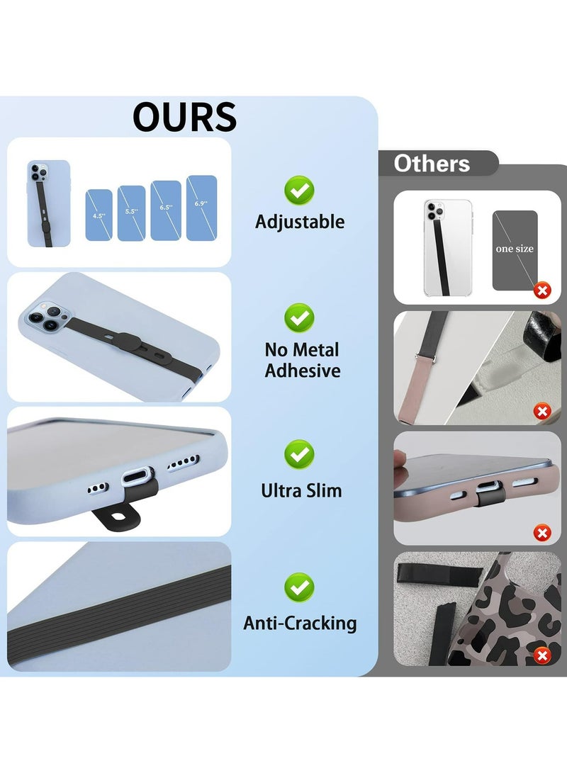 أوزيغالور 2 عبوة حزام سيليكون أسود لقبضة الهاتف، حامل إصبع قابل للتعديل لهاتف آيفون وحافظات هاتف عالمية - Image 3