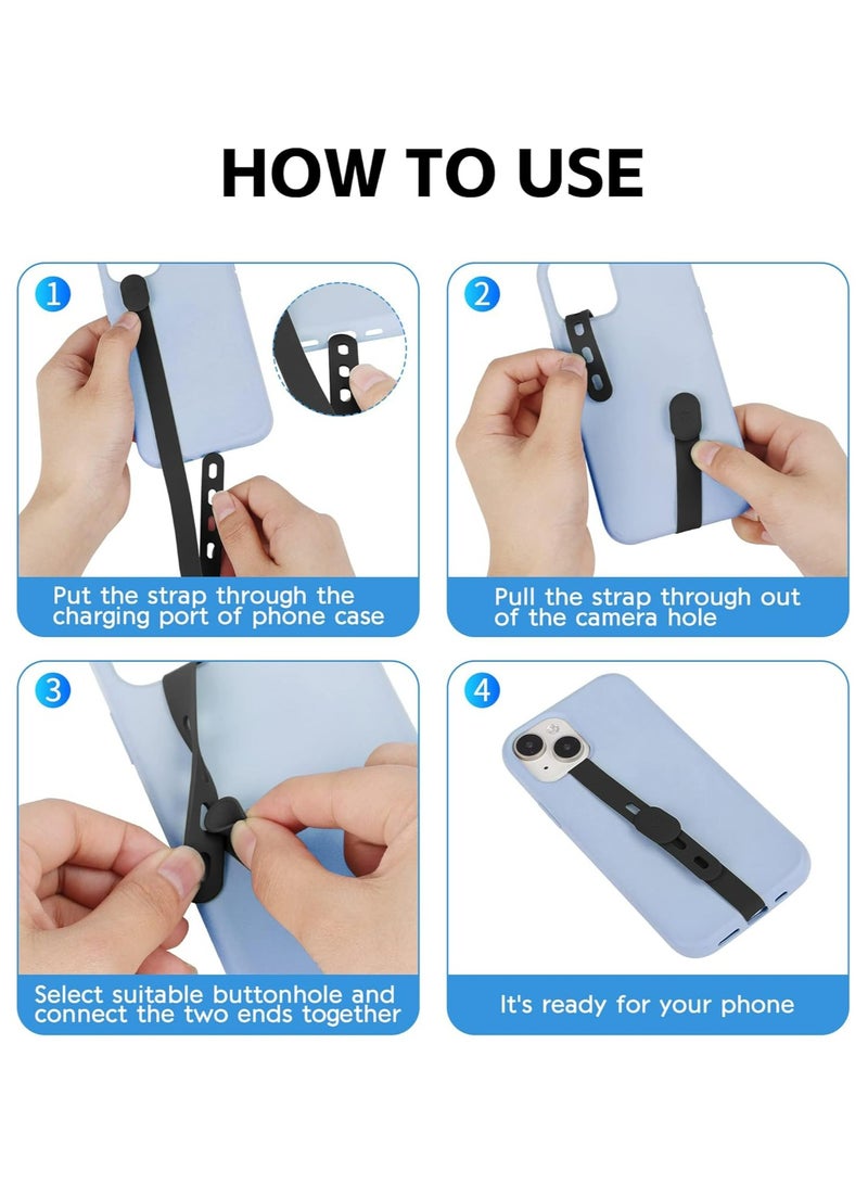 أوزيغالور 2 عبوة حزام سيليكون أسود لقبضة الهاتف، حامل إصبع قابل للتعديل لهاتف آيفون وحافظات هاتف عالمية - Image 4