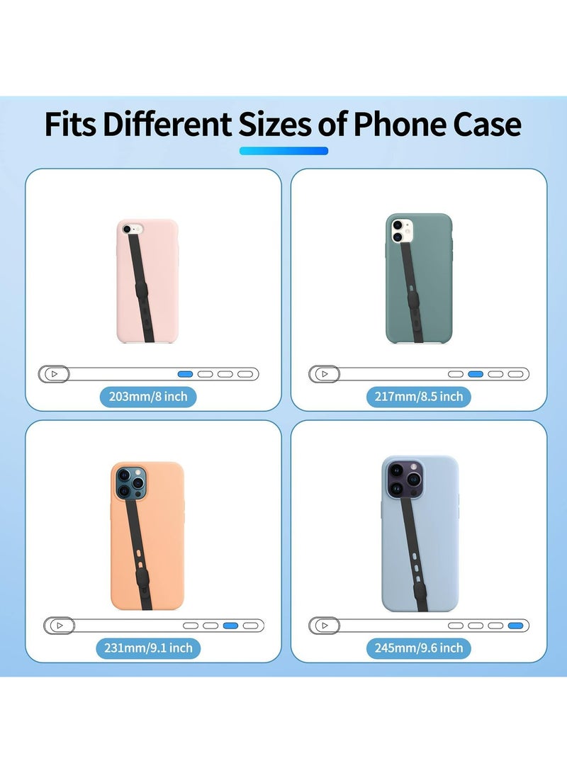 أوزيغالور 2 عبوة حزام سيليكون أسود لقبضة الهاتف، حامل إصبع قابل للتعديل لهاتف آيفون وحافظات هاتف عالمية - Image 2