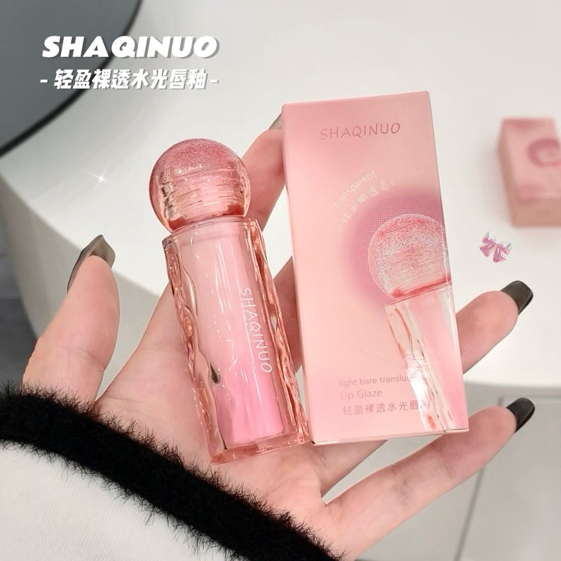 Shaqinuo Small Ice Hockey ~ Light Naked Transparent Lip Glaze Mirror Moisturizing Lip Gloss Student Plain White Lipstick - Image 3