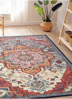 Status Contract Multi Printed Vintage Persian Carpet Rug Runner for Bedroom/Living Area/Home with Anti Slip Backing, 121 X 182 Cm  - Image 1