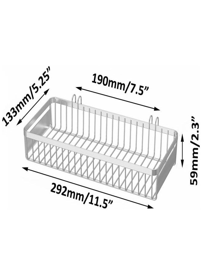 MINGFANITY Sturdy 304 Stainless Steel Utensil Drying Rack Basket, Utensil Drying Rack, Basket Holder with Hooks, Rust Proof, No Drilling - Image 2