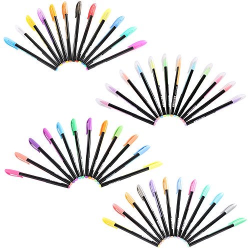 KABEER ART 48 Pc Color gel pens,Glitter, Metallic, Neon pens Set Good gift For Coloring,Sketching,Painting, Drawing - Image 2