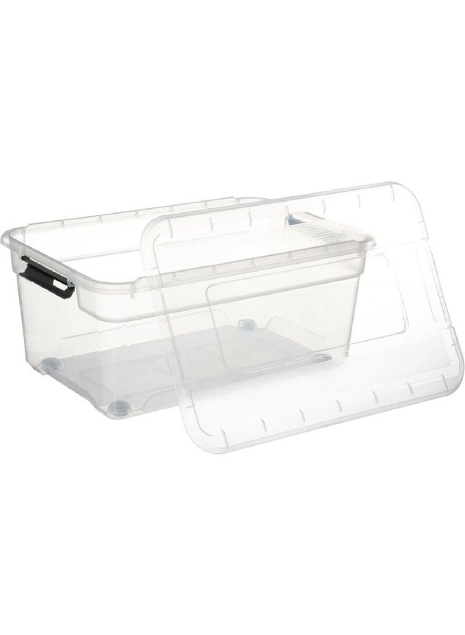 Five Simply Smart Multi Purpose Compact Durable Storage Box with Lid Clear 40 L 173649 - Image 2