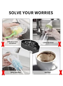 Excefore Kitchen Sink Faucet Bottle Washer, Glass Rinser Cleaner Accessories, Quick for Baby Bottle, Restaurant Rinser, Automatic Flushing Device (Black)  - Image 3